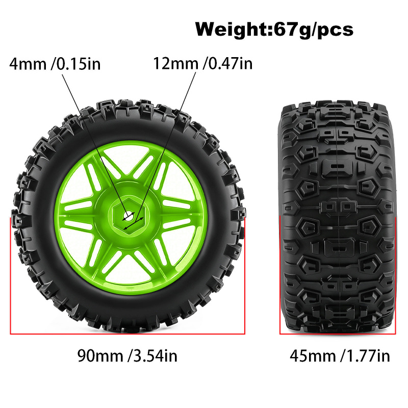 Комплект из 4 колес и шин для  – обзор и цена Rc Hobby Trucks