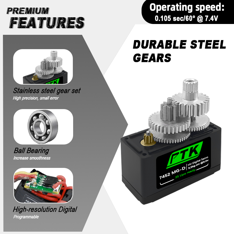 Цифровой сервопривод PTK 7452  – обзор и цена Rc Hobby Products